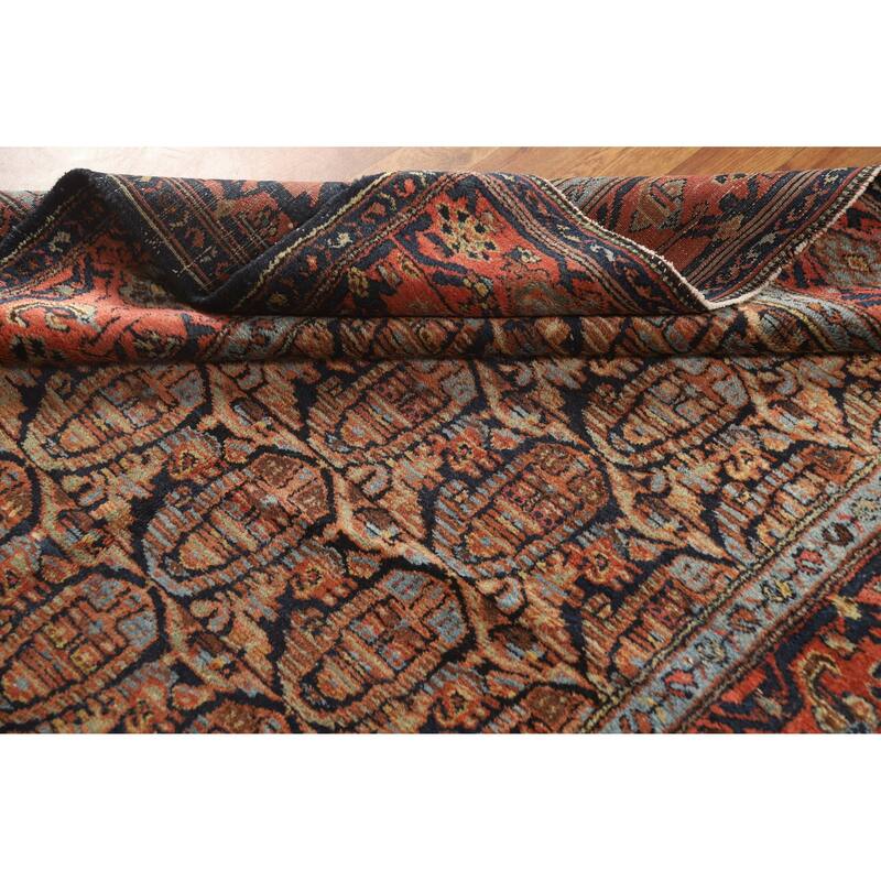 Hand Knotted Oriental 100% Wool Carpet Traditional Geometric Oranges & Rust Senneh Runner Rug - 15' 11'' X 5' 2''