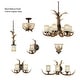 preview thumbnail 11 of 9, Yoho 1 Light Bronze Rustic Antler Flush Wall Sconce Cream Glass - 9-in W x 10-in H x 5.5-in D