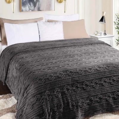 Superior Arctic Boho Jacquard Plush Fluffy Fleece Blanket