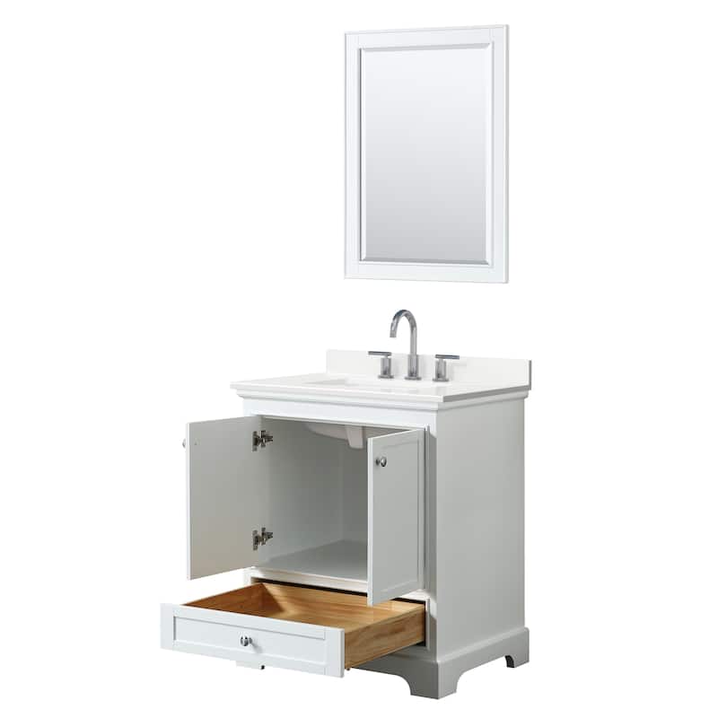 Deborah 30-inch Single Vanity, Quartz Top, 24-inch Mirror