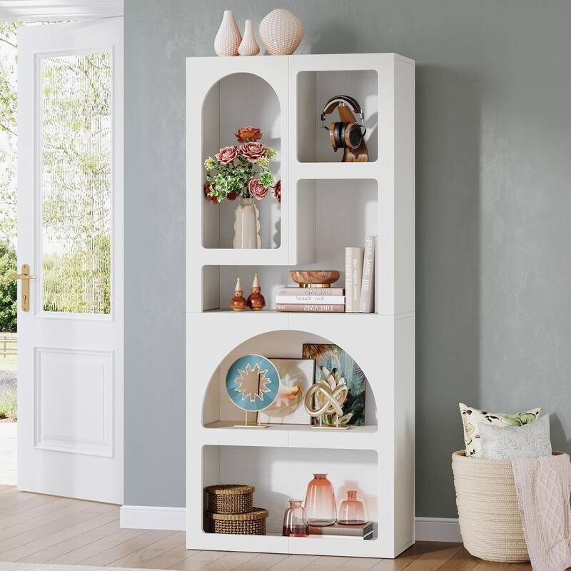 Modern Open Art Decor Bookcase Free-Standing for Living Room, Bedroom, Closet
