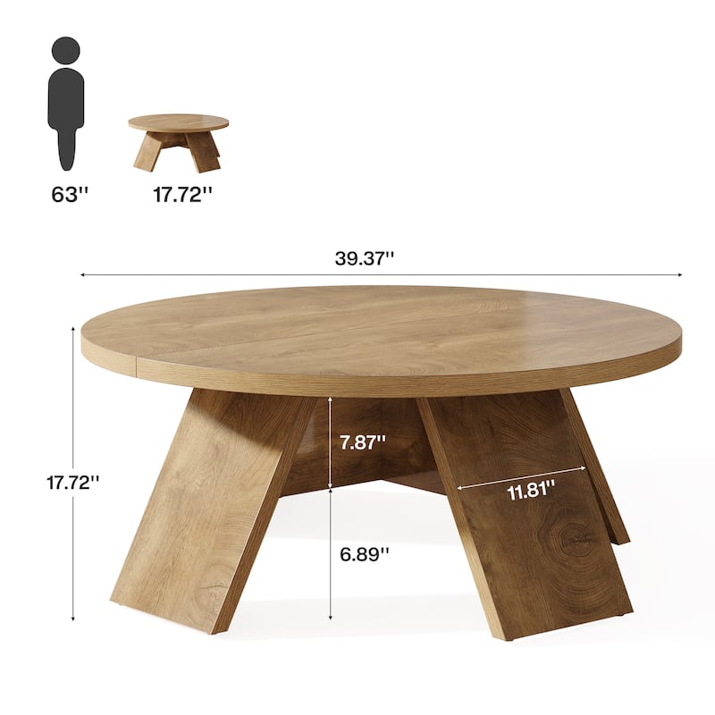 Round Coffee Table with Splayed Legs