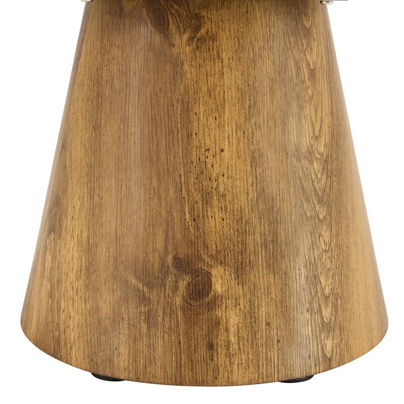 Natural Wood Grain MDF Round Coffee Table - 25.6" Diameter, 15.7" Height.Natural Wood Grain Texture Sticker