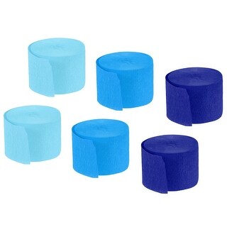 Crepe Paper Streamers 6 Rolls 72ft in 3 Colors (Sea Blue,Sky Blue,Teal ...