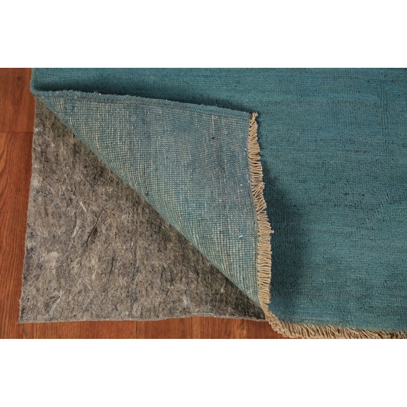 Modern Teal Gabbeh Oriental Area Rug Handmade Wool Carpet - 3'11" x 5'8"