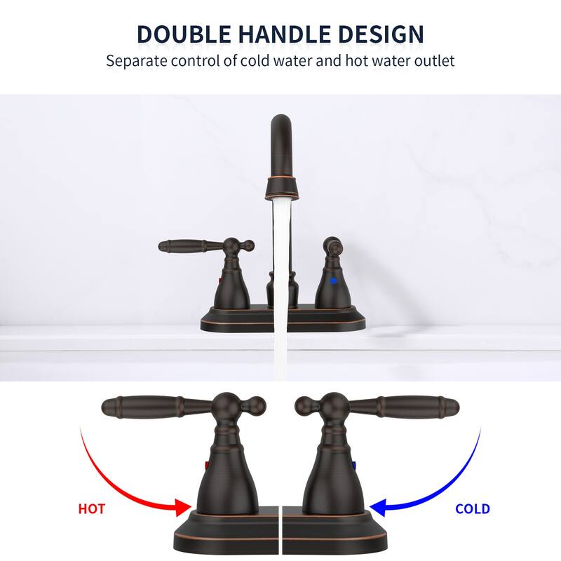 Bathroom Faucet Brushed Nickel 2-Handle Bathroom Sink Faucet 360 Degree Faucet RV Bathroom Faucet 3 Holes Lavatory Faucet