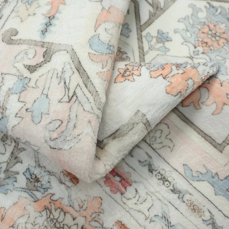 DriftAway Area Rug Washable Rugs for Living Room Non Slip Rubber Backing Low Pile Non Shedding Boho Foldable Vintage Rugs
