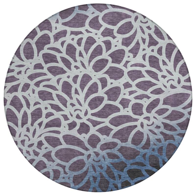 Machine Washable Indoor/ Outdoor Floral Craze Chantille Rug