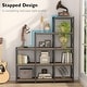 preview thumbnail 11 of 17, Corner Bookshelf 9-cube Stepped Etagere Bookcase - N/A