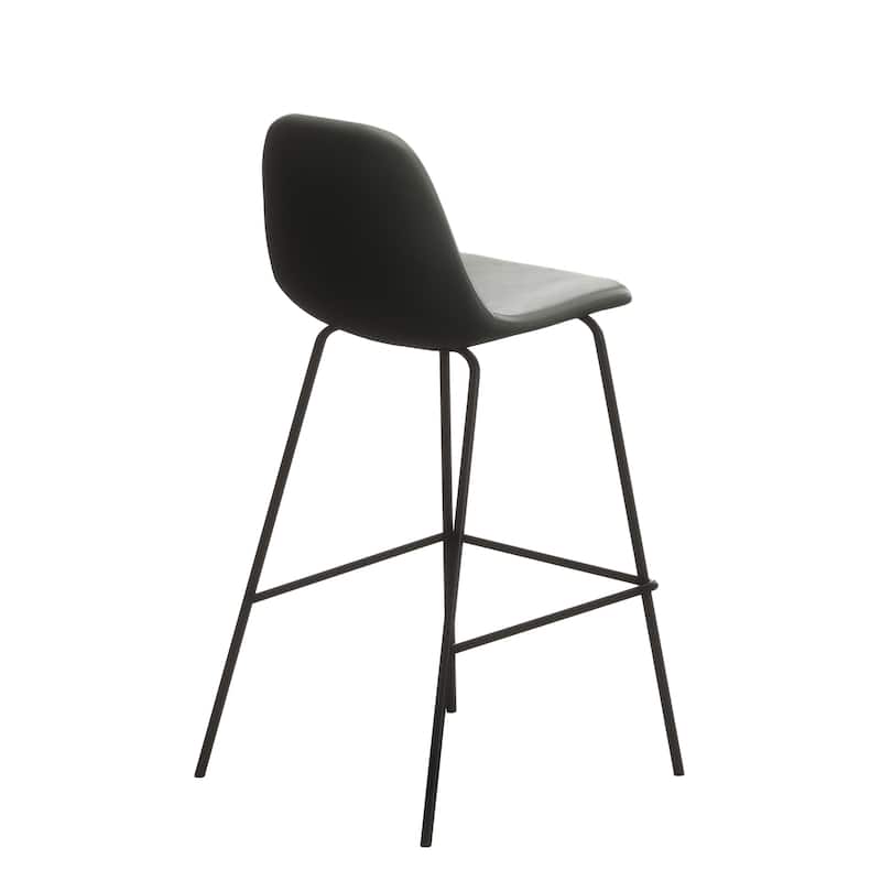 Maxine Vegan Leather Counter Height Stools Black Legs (Set of 2)