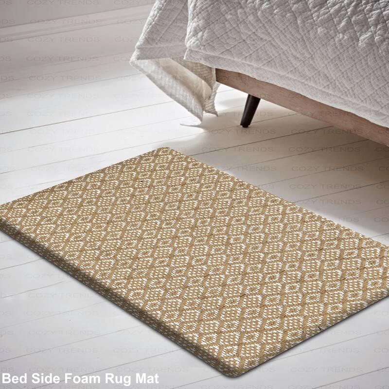 Woven Cotton Anti Fatigue Cushioned Kitchen | Doormat | Bathroom 18" x 30" Mats With Foam Backing Anti Slip - 18''x30''
