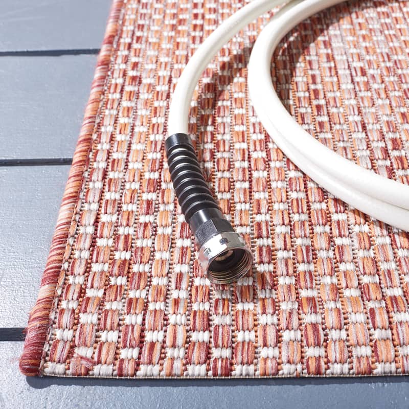 SAFAVIEH Courtyard Begajeta Indoor/Outdoor Waterproof Patio Backyard Rug.