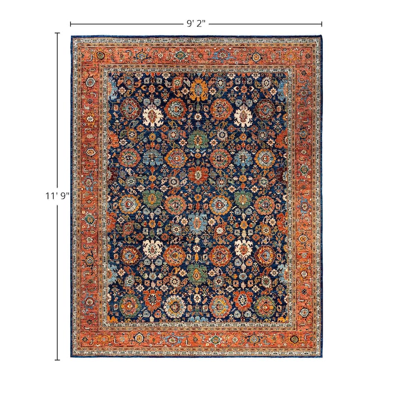 Serapi One-of-a-Kind Hand-Knotted Area Rug - Blue, 9' 2" x 11' 9" - 9' 2" x 11' 9"