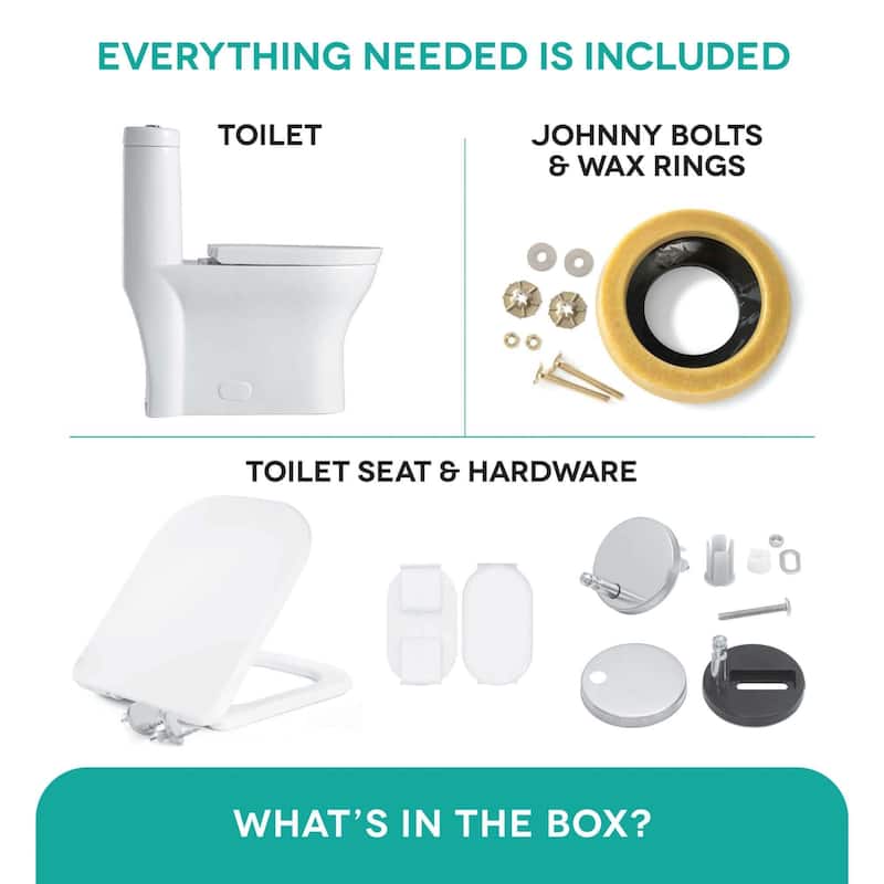Fine Fixtures Dual-Flush Elongated One-Piece Toilet with High Efficiency Flush