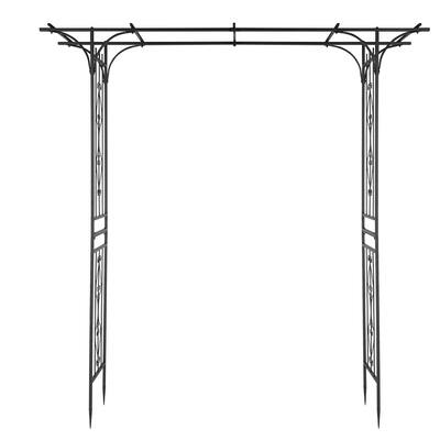 Black Matte Iron Garden Arch for Climbing Plants Vines Roses Backyard or Outdoor Decor - 58.3" x 16.1" x 85"