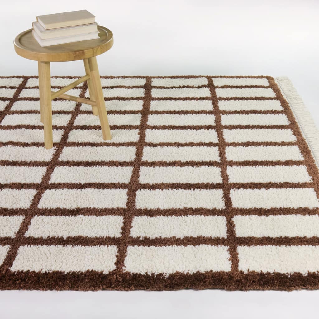Androla Boho Grid Shag Area Rug