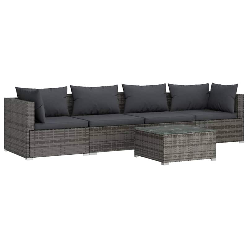 vidaXL Patio Sofa Sectional Sofa Couch Loveseat Outdoor Armchair Poly Rattan