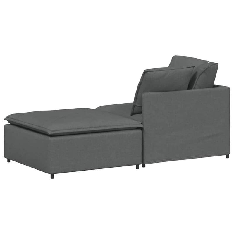 vidaXL Modular Sofa Dark Gray Fabric, Foam, Metal Oversized Modular - 39.4 x 78.7 x 25.2