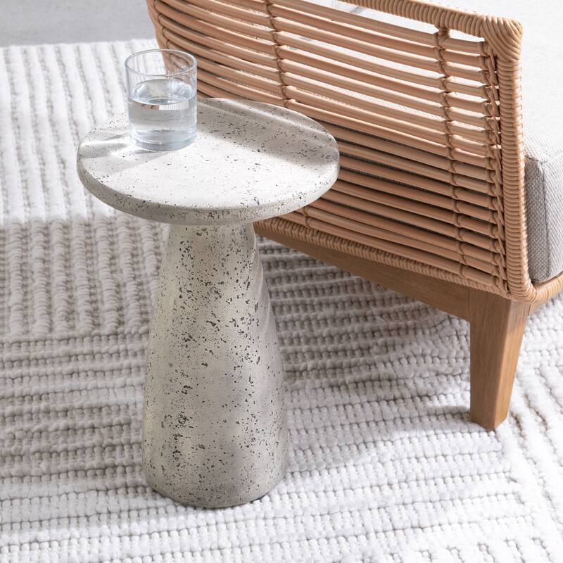 Classic Home Collins 19" Concrete Outdoor Accent Table - Grey