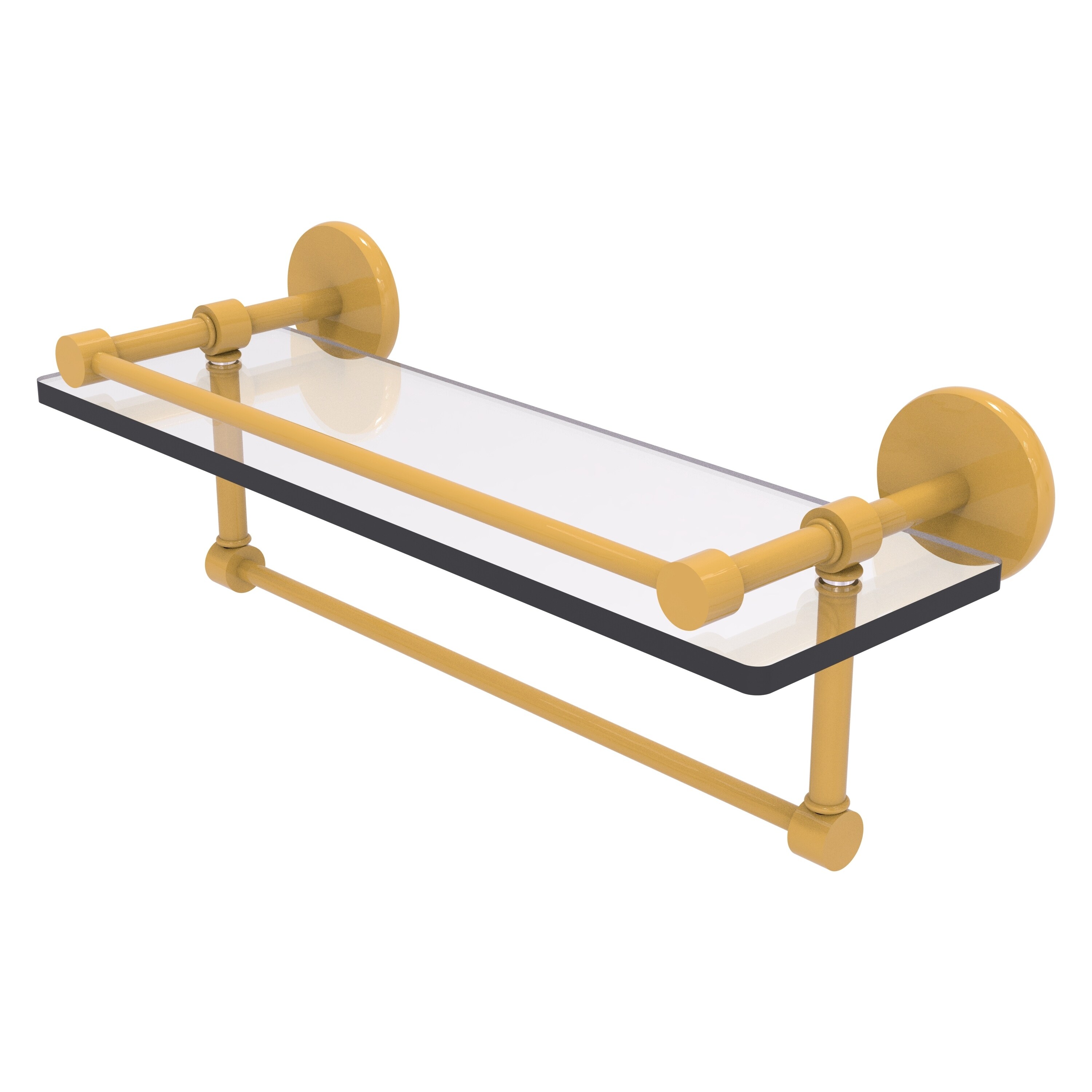 Allied Brass 16 Inch Gallery Glass Shelf with Towel Bar
