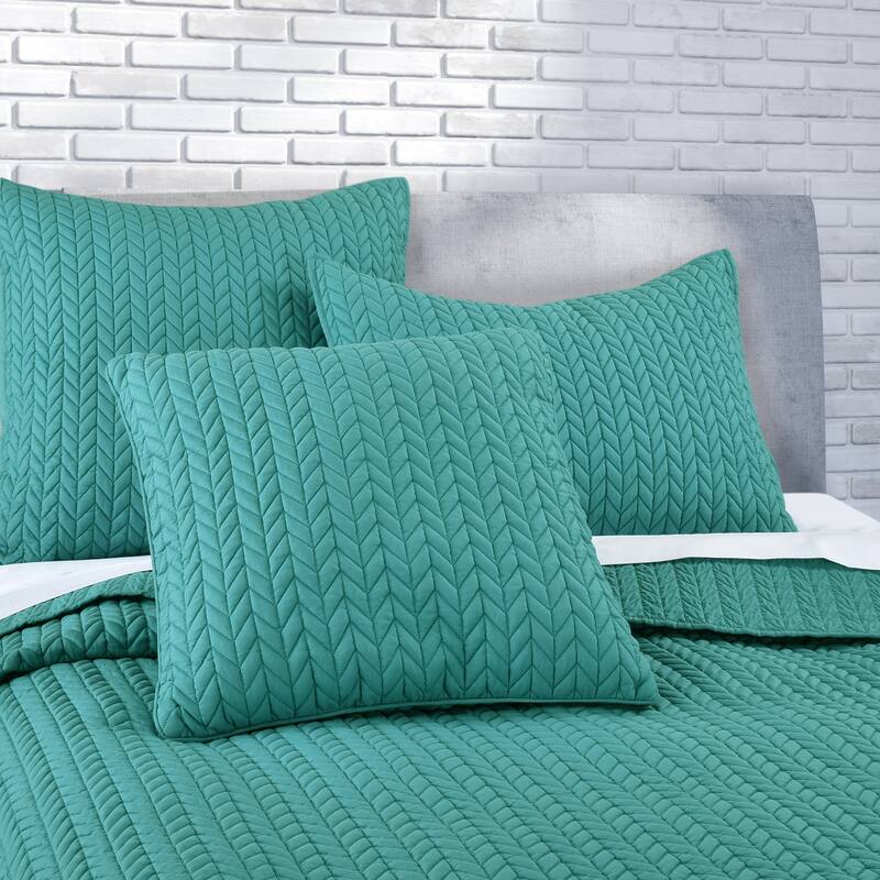 Cayman 20" Square Quilted Decorative Throw Pillow