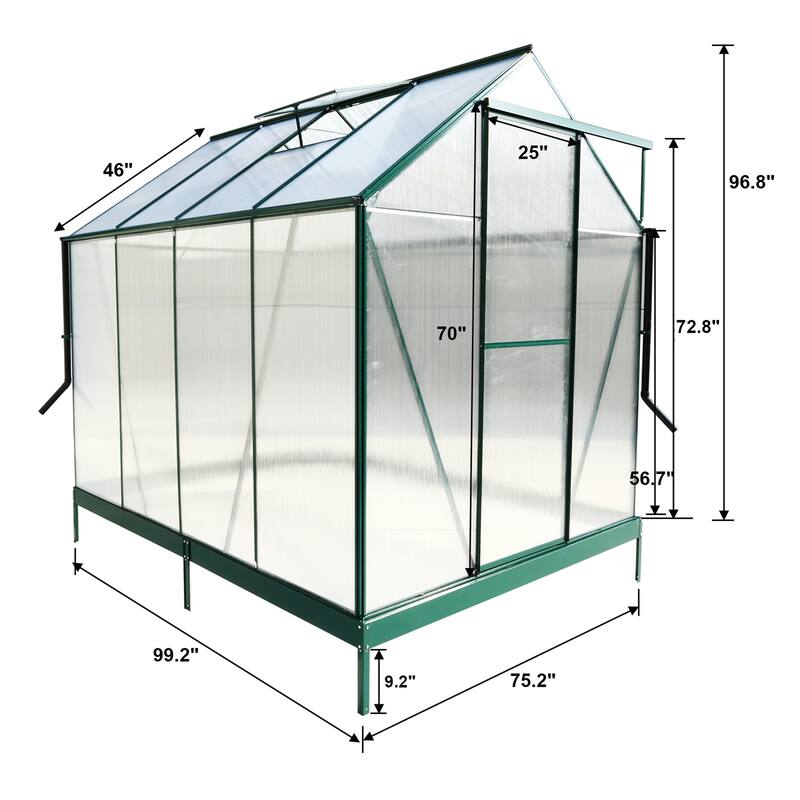 Heavy Duty Outdoor Aluminum Walk-in Green House