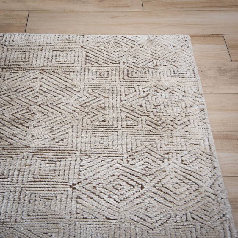 Alora Decor Cabana Hand Knotted Textured Geometric Rug