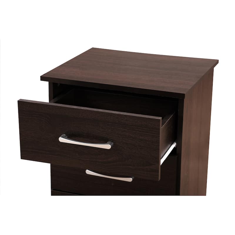 Wenge Nightstand 24x18x16 Compact Modern Bedside Table with Drawer, Sleek Finish and Sturdy Design for Bedroom Storage
