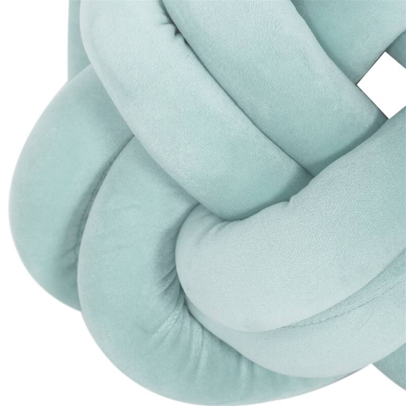 Adeco 13.7" Modern Velvet Knot Ball Throw Pillow