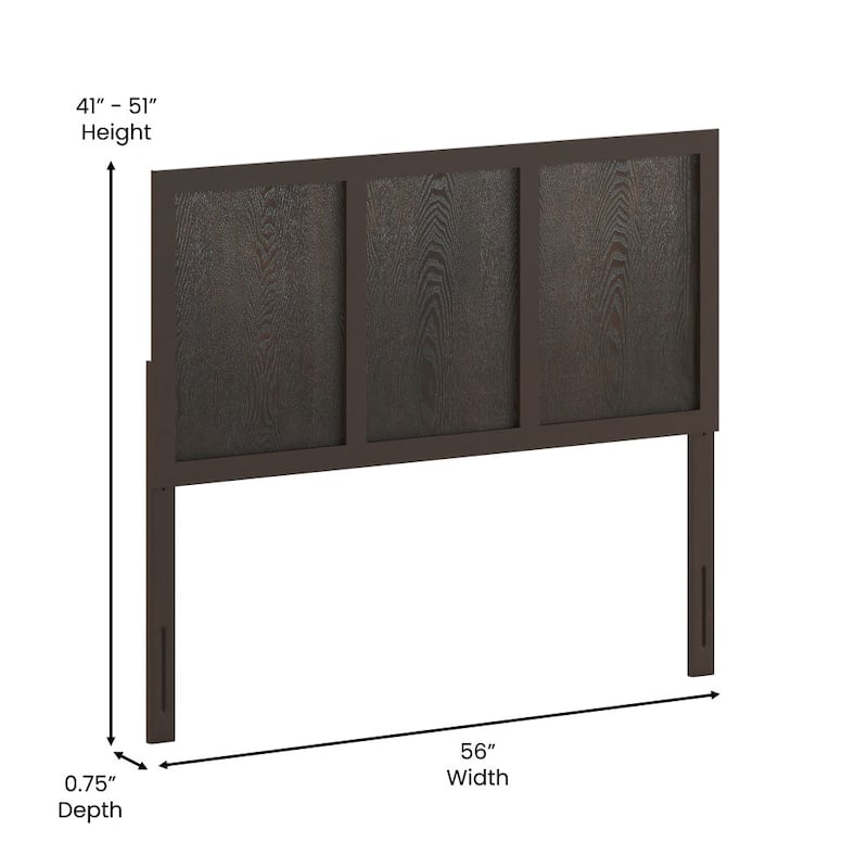 Contemporary Paneled Wooden Headboard Only