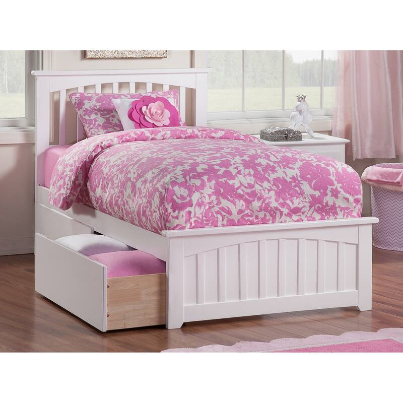 Queen Size Platform Bed with Storage - Grey Bedroom Furniture, Elegant Design, Under Bed Drawers