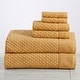preview thumbnail 17 of 197, Linery & Co. Cotton Diamond Waffle Texture Bath Towels 6 Piece Set W/ Bath Sheets - Marigold