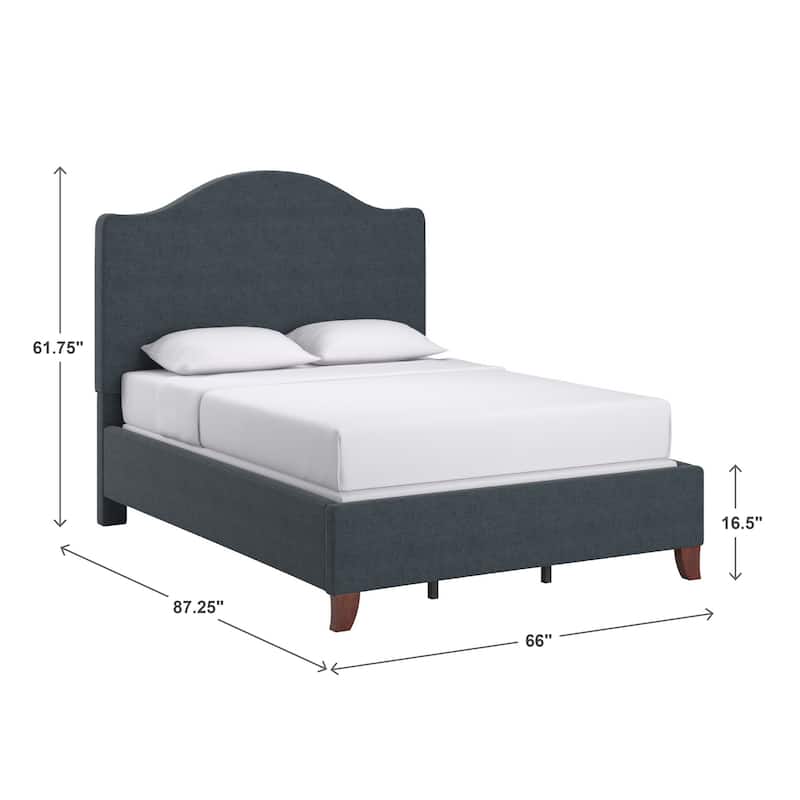 Winchester Upholstered Queen Bed with Curved Headboard by iNSPIRE Q Classic
