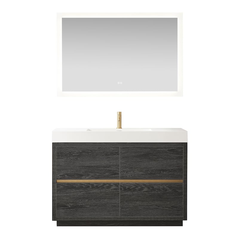 Huesca Bath Vanity with Composite Integral Sink Top and Mirror