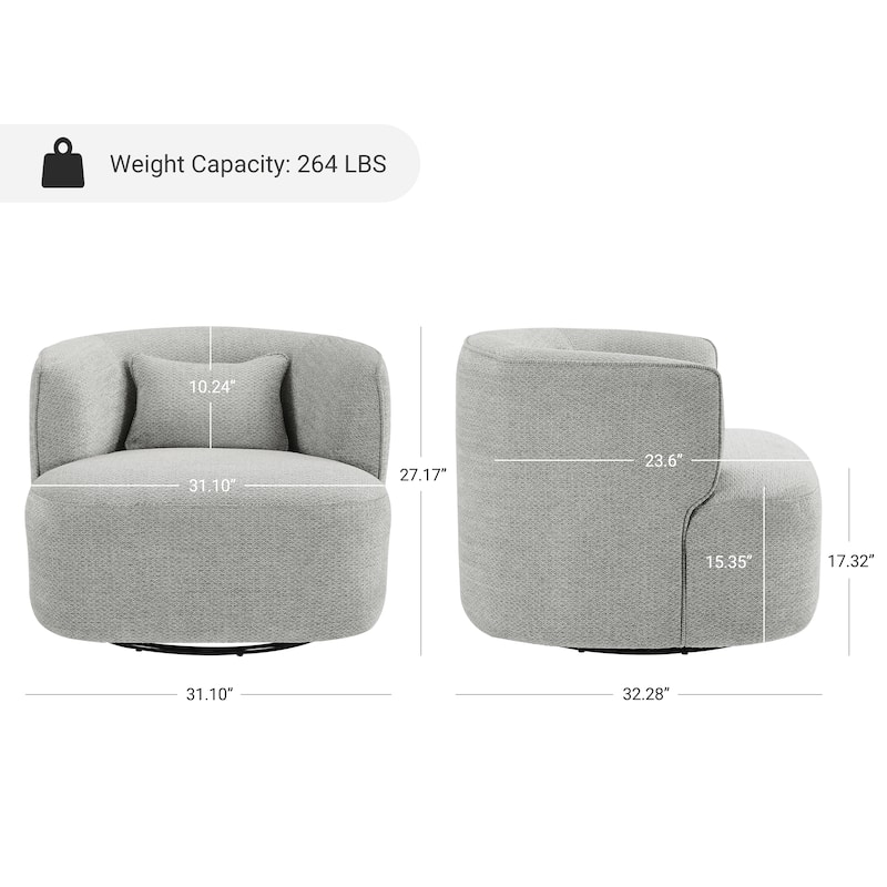 Art Leon Swivel Accent Barrel Chairs