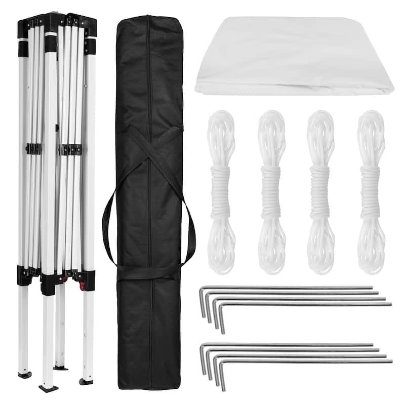 8'x8' Weather Resistant Easy Pop Up Slanted Leg Canopy Tent with Carry Bag - 8x8