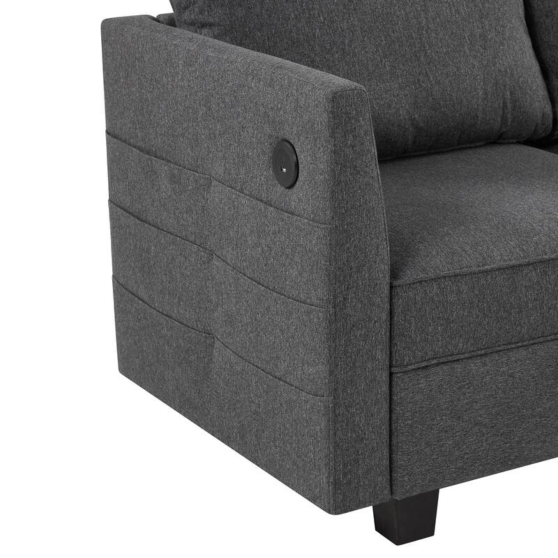 Billy 86" Modular 4-Piece Storage Sectional Sofa