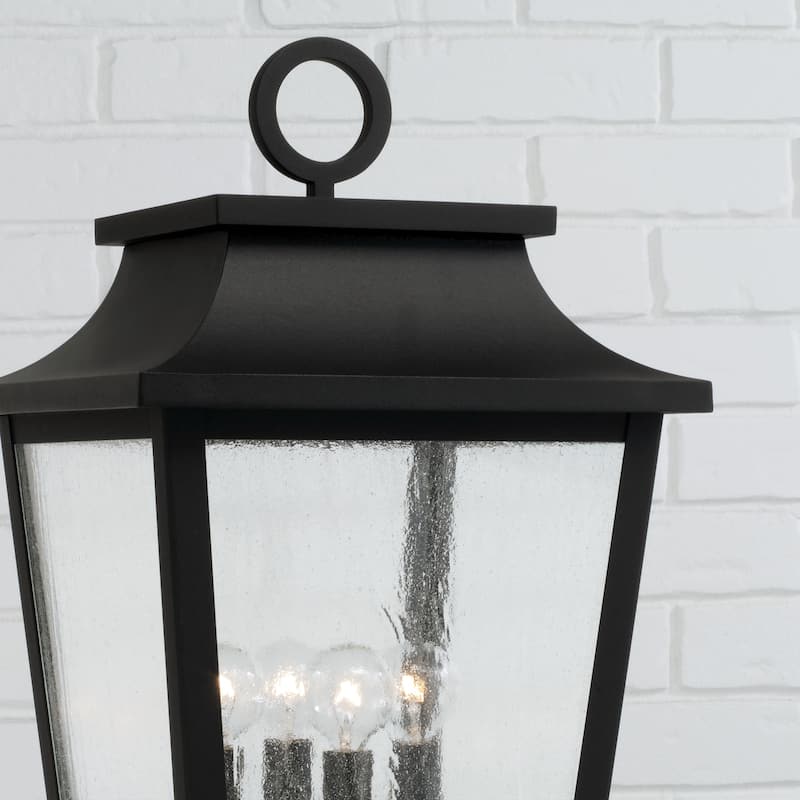12"W x 23.75"H 4-Light Outdoor Tapered Post Lantern with Ripple Glass - 12"W x 23.75"H
