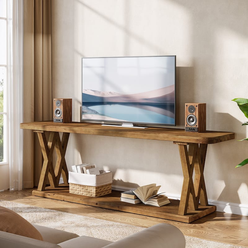 63" TV Stand for TVs Up to 75 Inches, Low Media Console Television Stands