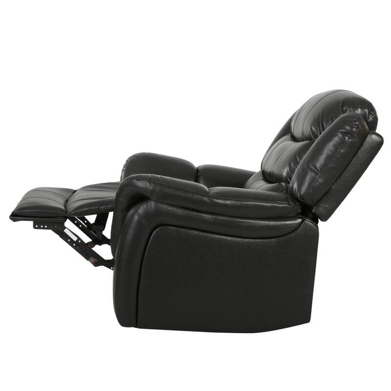 Classic Oversized Faux Leather Recliner, Spacious Upholstered Recliner Chair with Soft Cushion Home Theater Single Sofa Chair