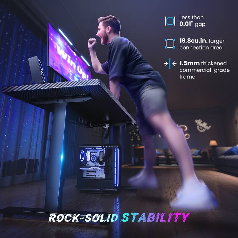 SIAGO Electric Standing Desk Height Adjustable Computer Desk with Cable Management & Spacious Work Surface