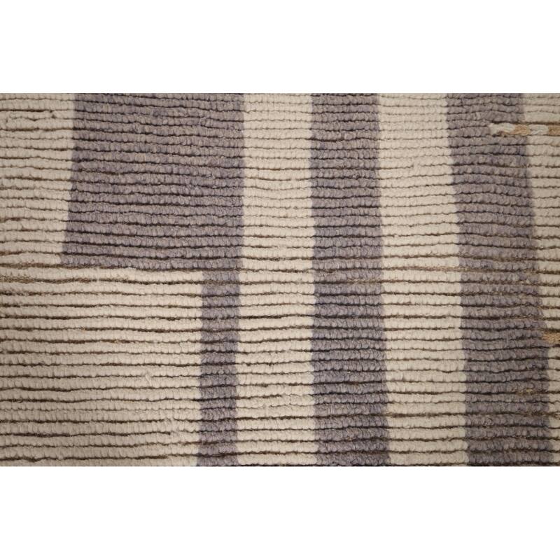 Earth Tone Moroccan Modern Area Rug Hand-Knotted Wool Carpet - 6'0"x 9'9"