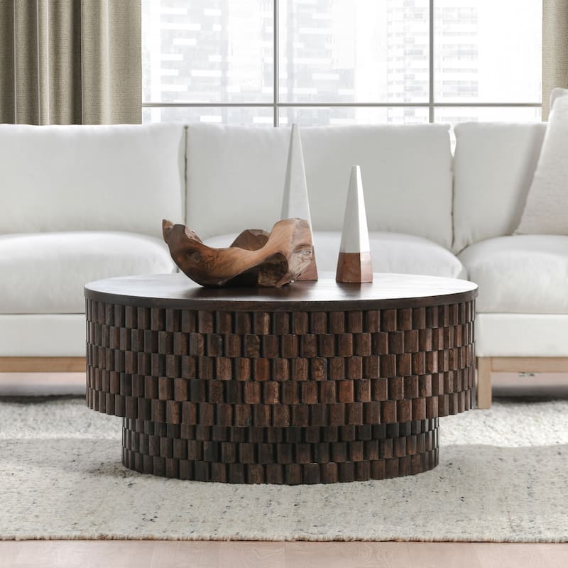 Classic Home Norwood 40" Round Coffee Table - Brown