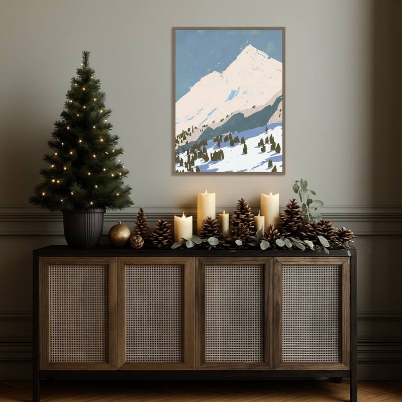Bunny Slopes I by Jacob Green Framed Canvas Wall Art Print - Sylvie Dark Gold