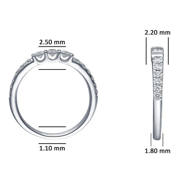Prism Jewel 0.20 Carat G-H//I1 Round Natural Three Diamond Ring
