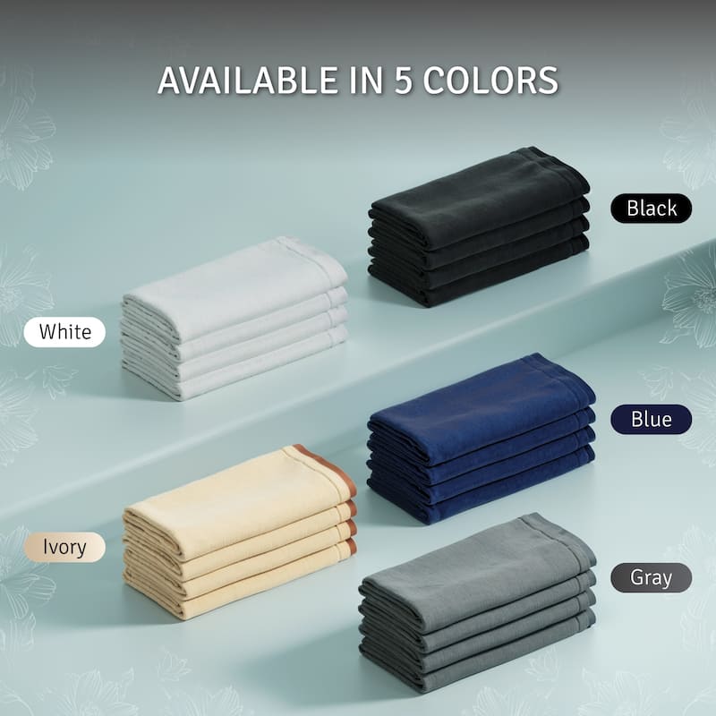 Creative Scents Navy Blue Cotton Velour Fingertip Towels Set of 4 - 11x18