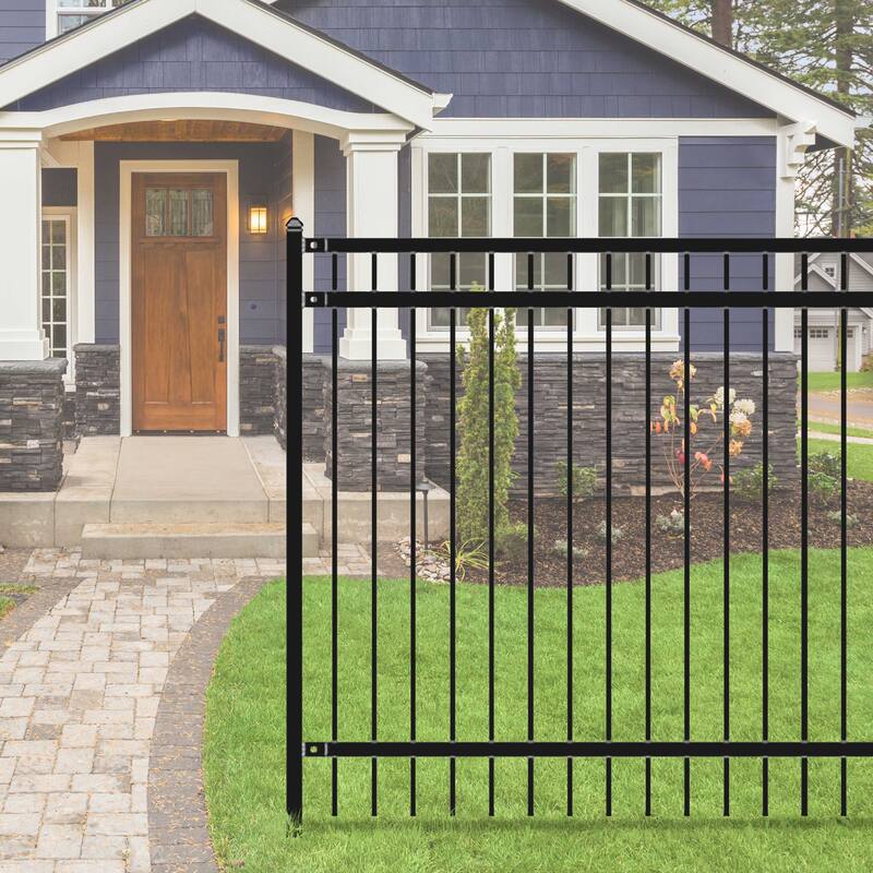 ALEKO Nice Style Unassembled Steel DIY Fence 6' x 6' Black
