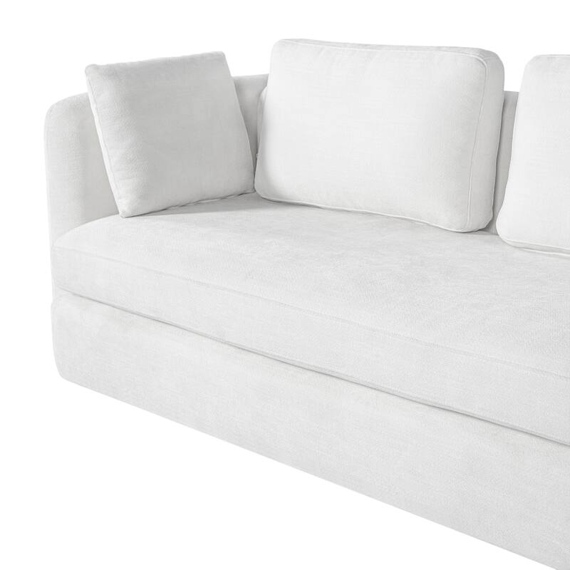 Christopher Knight Home - Contemporary 116.5" Upholstered Curved 3-Seater Sofa with Movable Cushions and 2 Throw Pillows
