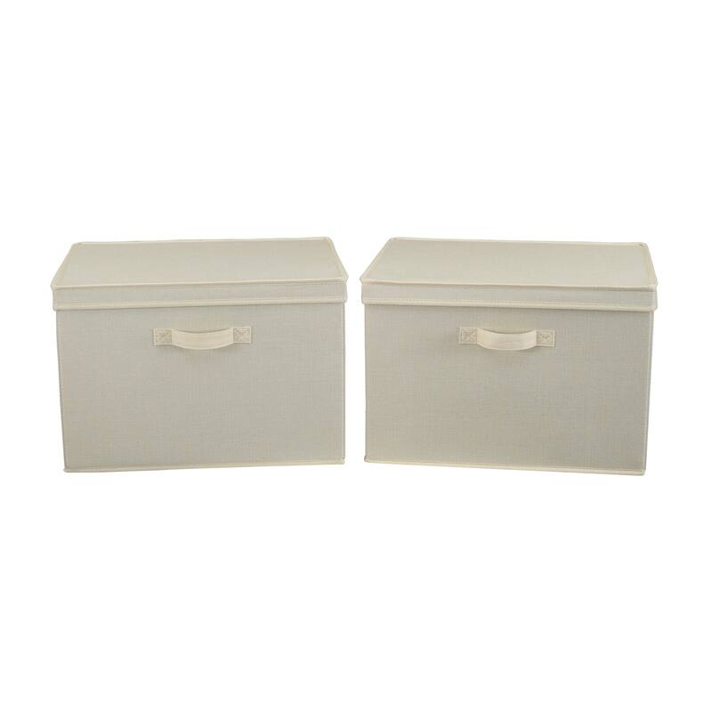 Household Essentials Wide Storage Box with Lid Box, Set of 2 - N/A