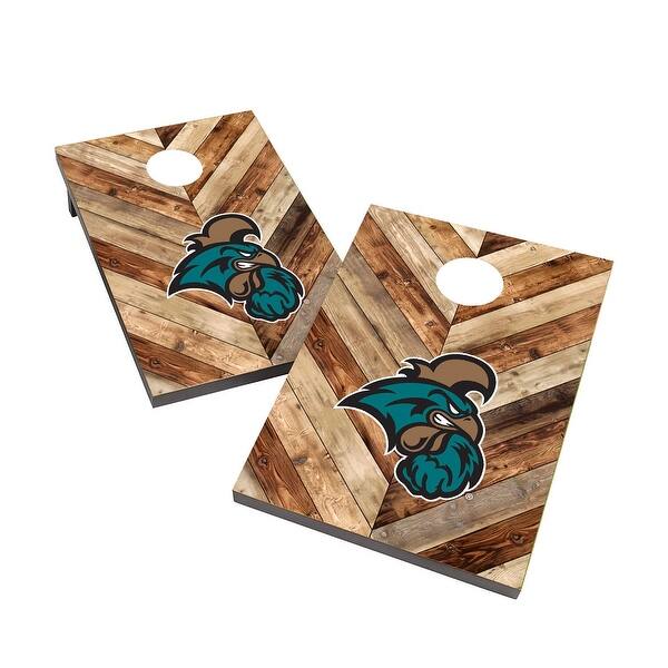 slide 2 of 6, Coastal Carolina Chanticleers 2x4 Cornhole Boards Include Carrying Case